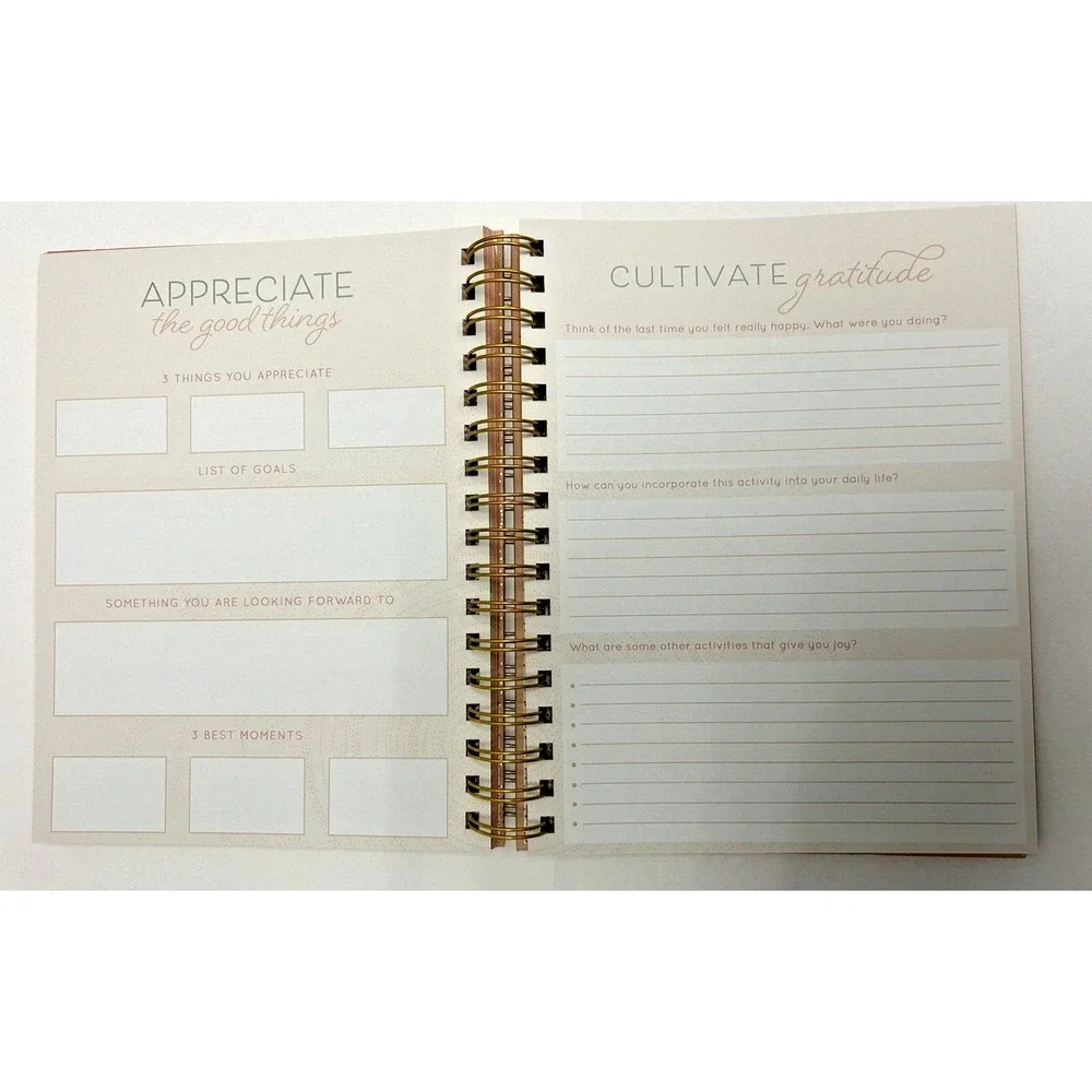 Guided Journal Spiral Lady Jayne Daily Gratitude Mindfulness Prompts 210 pgs 9x7